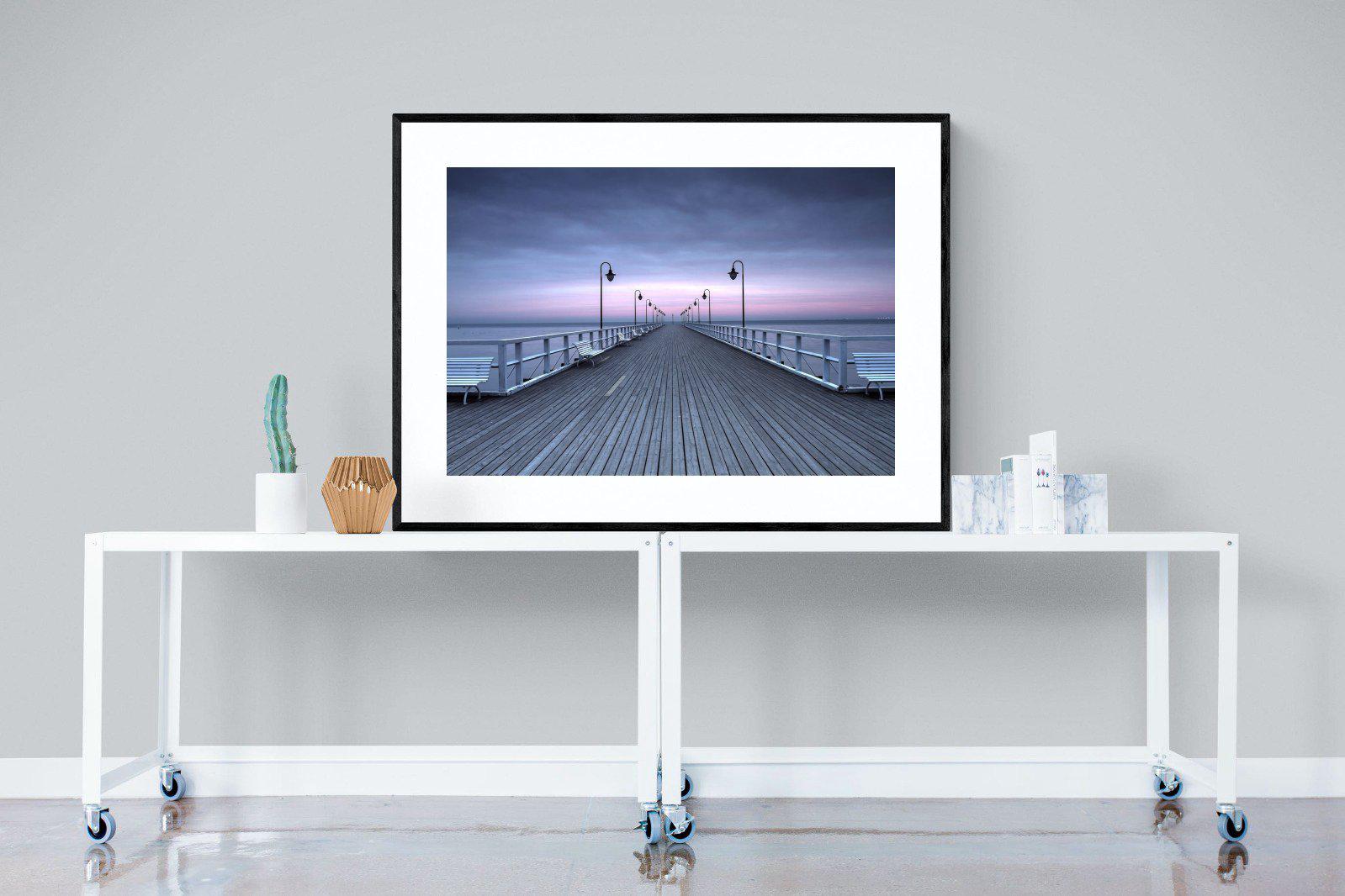 Pastel Pier-Wall_Art-120 x 90cm-Framed Print-Black-Pixalot
