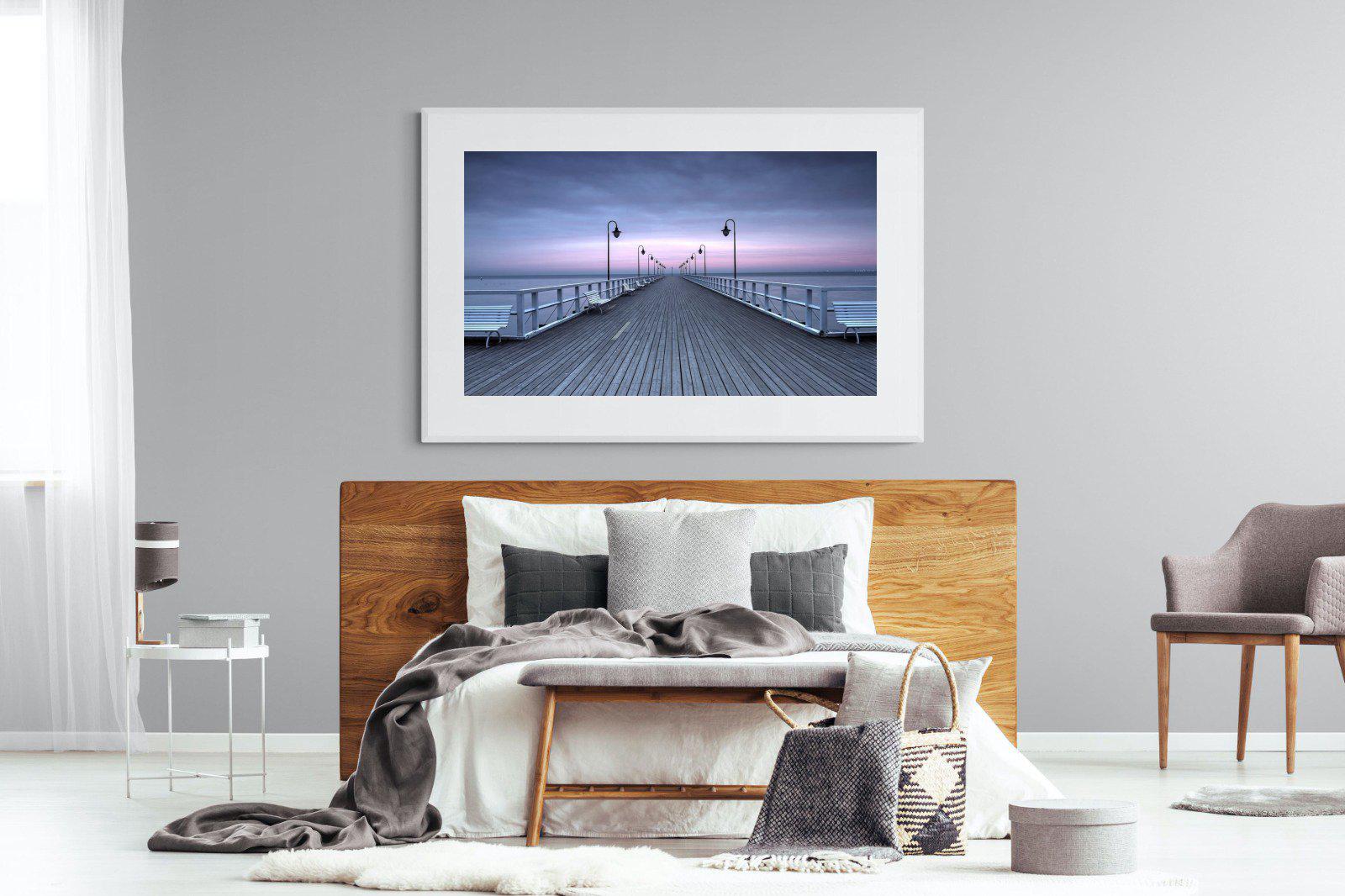 Pastel Pier-Wall_Art-150 x 100cm-Framed Print-White-Pixalot