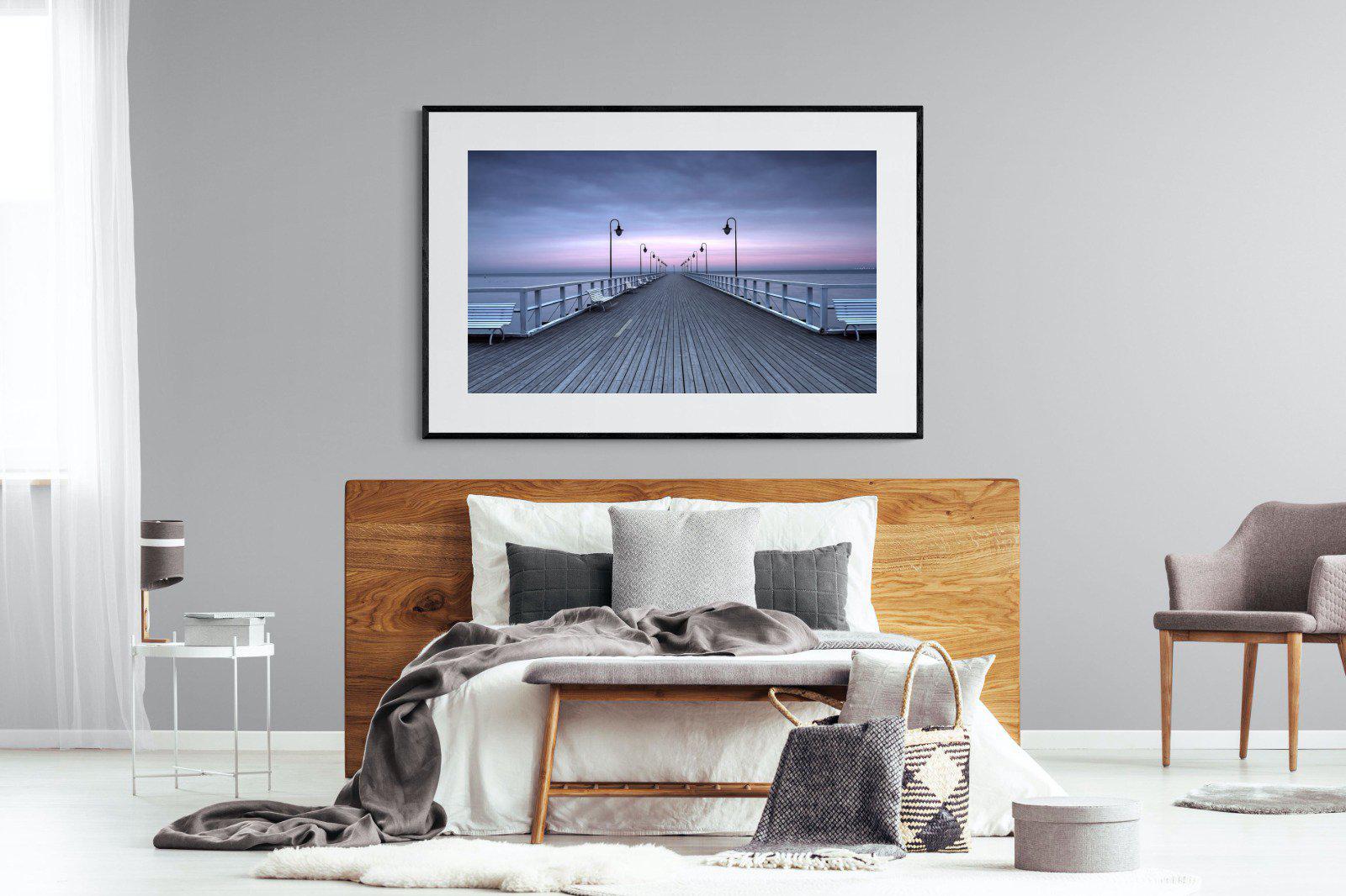 Pastel Pier-Wall_Art-150 x 100cm-Framed Print-Black-Pixalot