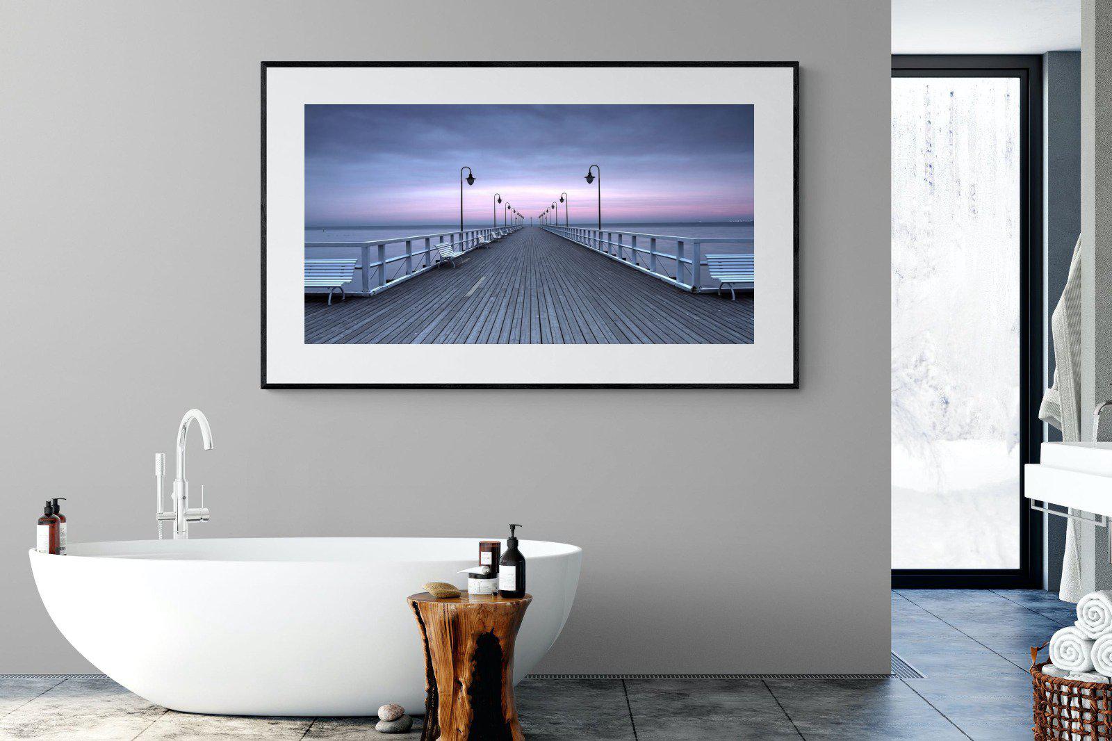 Pastel Pier-Wall_Art-180 x 110cm-Framed Print-Black-Pixalot