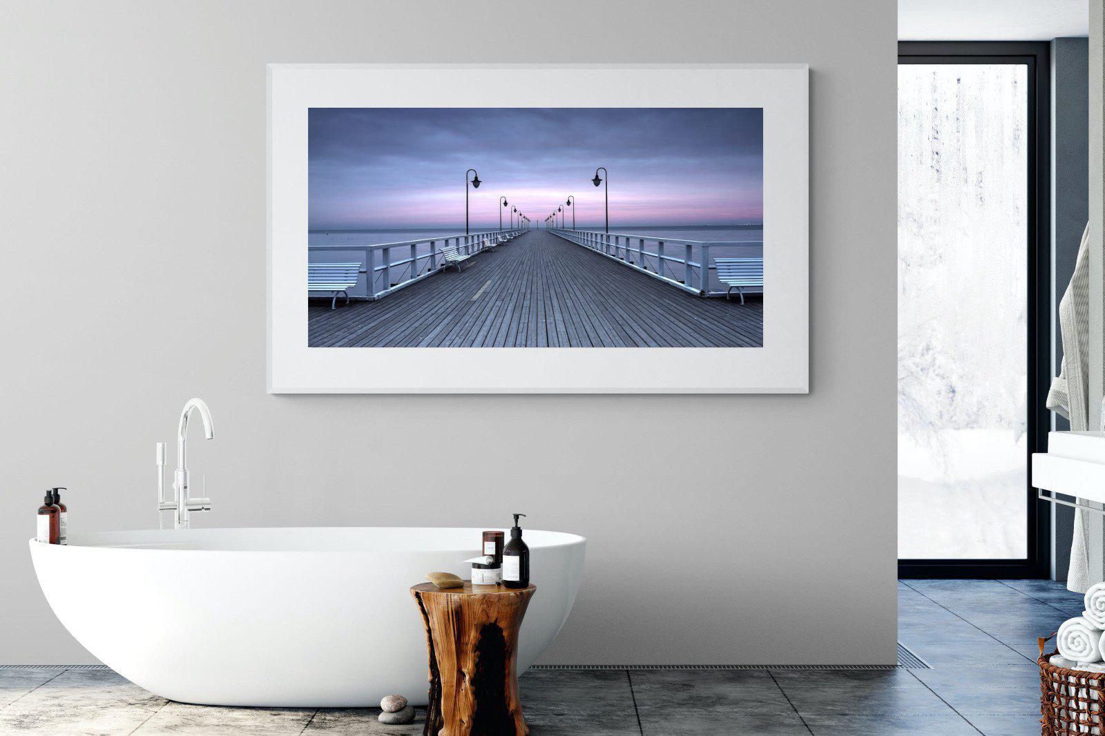 Pastel Pier-Wall_Art-180 x 110cm-Framed Print-White-Pixalot