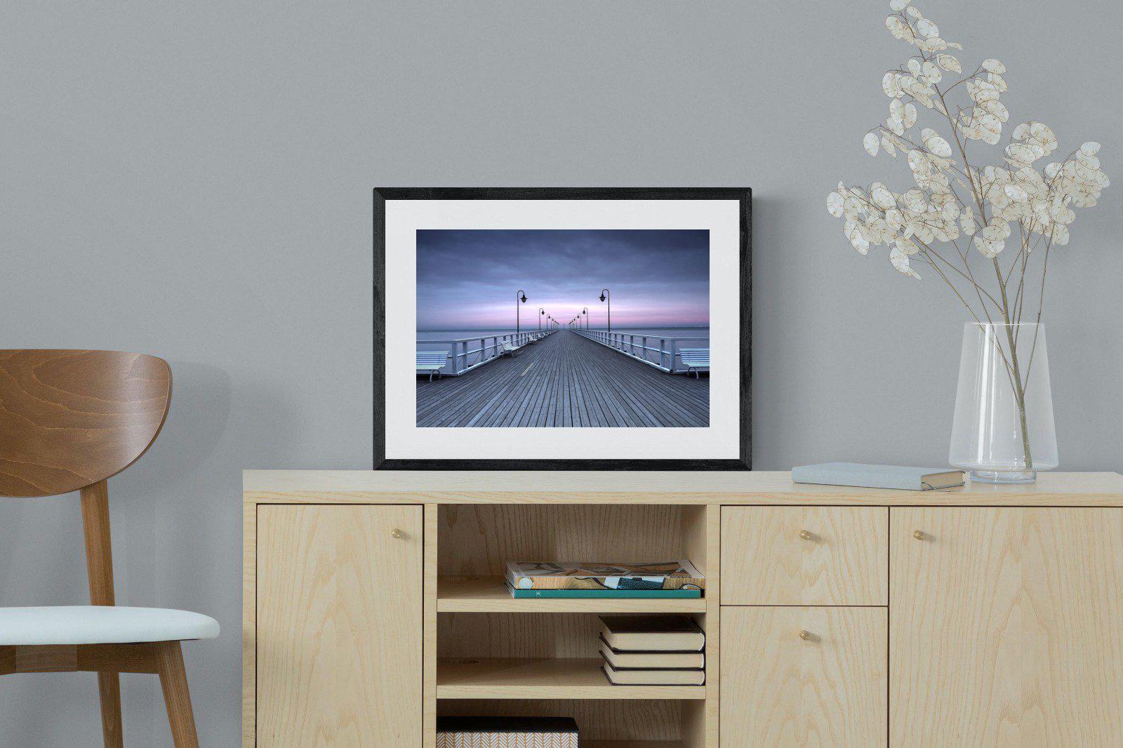 Pastel Pier-Wall_Art-60 x 45cm-Framed Print-Black-Pixalot