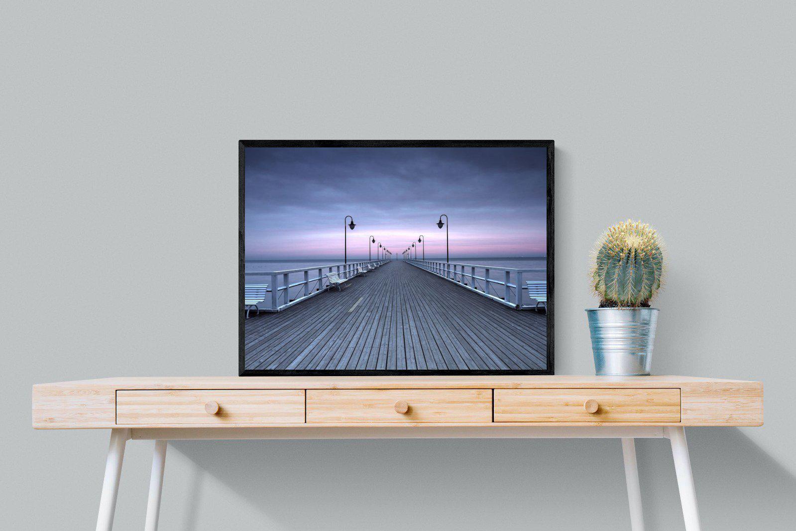 Pastel Pier-Wall_Art-80 x 60cm-Mounted Canvas-Black-Pixalot
