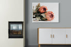Peachy Proteas-Wall_Art-100 x 75cm-Mounted Canvas-White-Pixalot