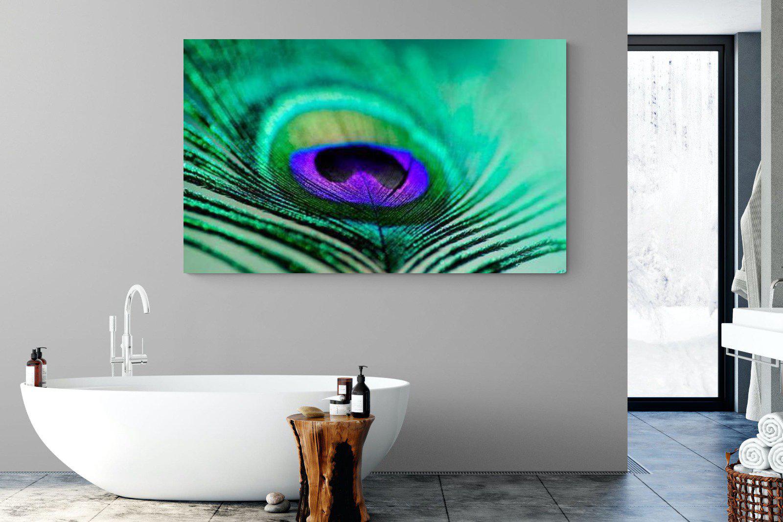Peacock Feather-Wall_Art-180 x 110cm-Mounted Canvas-No Frame-Pixalot
