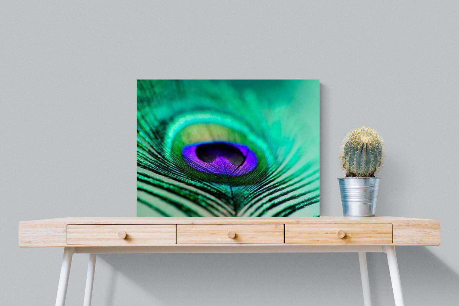 Peacock Feather-Wall_Art-80 x 60cm-Mounted Canvas-No Frame-Pixalot