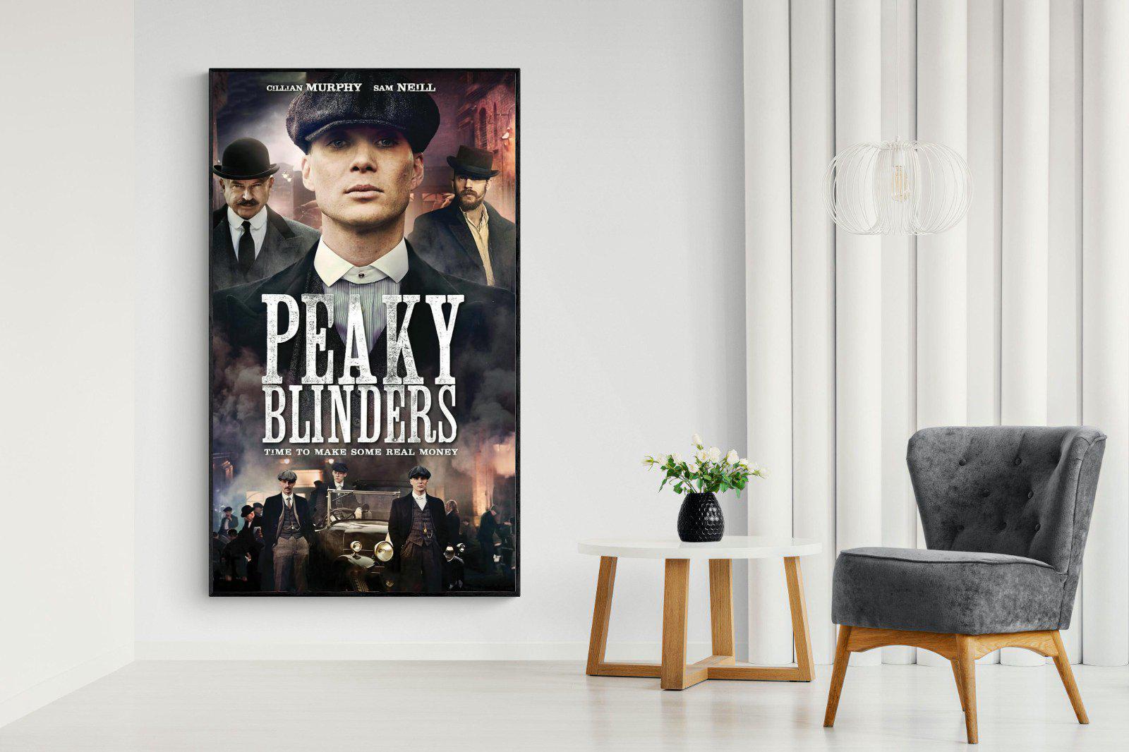 Peaky Blinders-Wall_Art-130 x 220cm-Mounted Canvas-Black-Pixalot