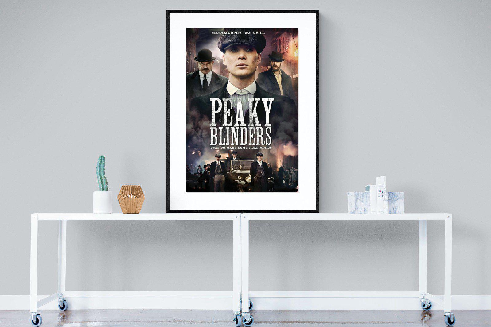 Peaky Blinders-Wall_Art-90 x 120cm-Framed Print-Black-Pixalot
