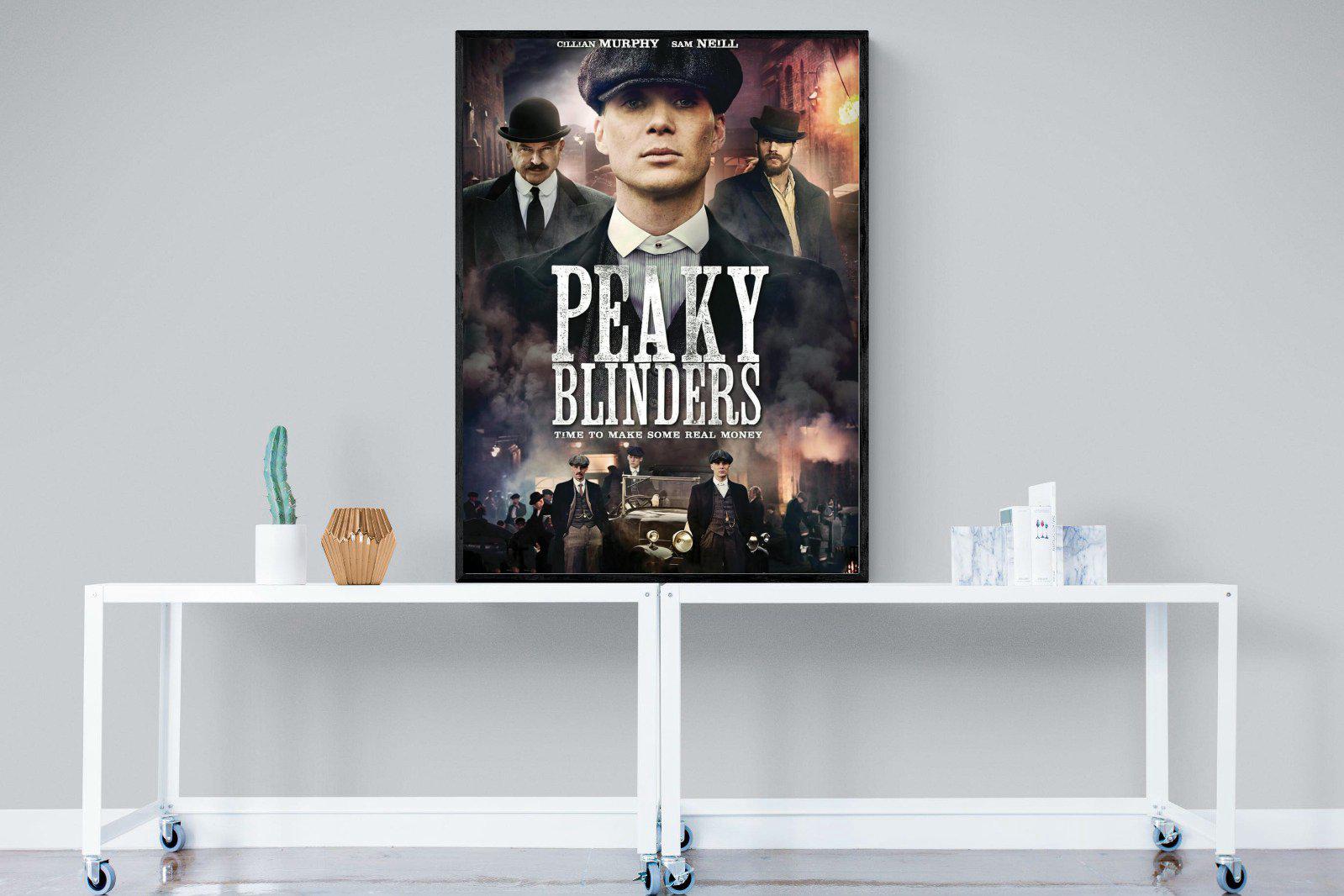 Peaky Blinders-Wall_Art-90 x 120cm-Mounted Canvas-Black-Pixalot