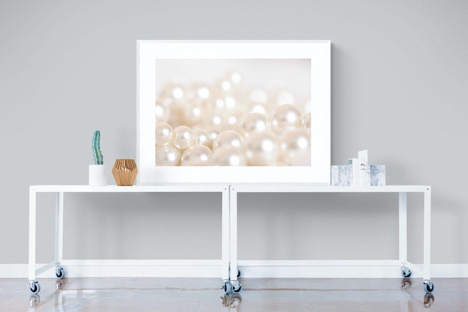 Pearls-Wall_Art-120 x 90cm-Framed Print-White-Pixalot