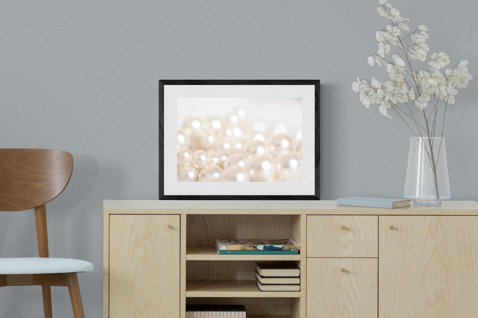 Pearls-Wall_Art-60 x 45cm-Framed Print-Black-Pixalot