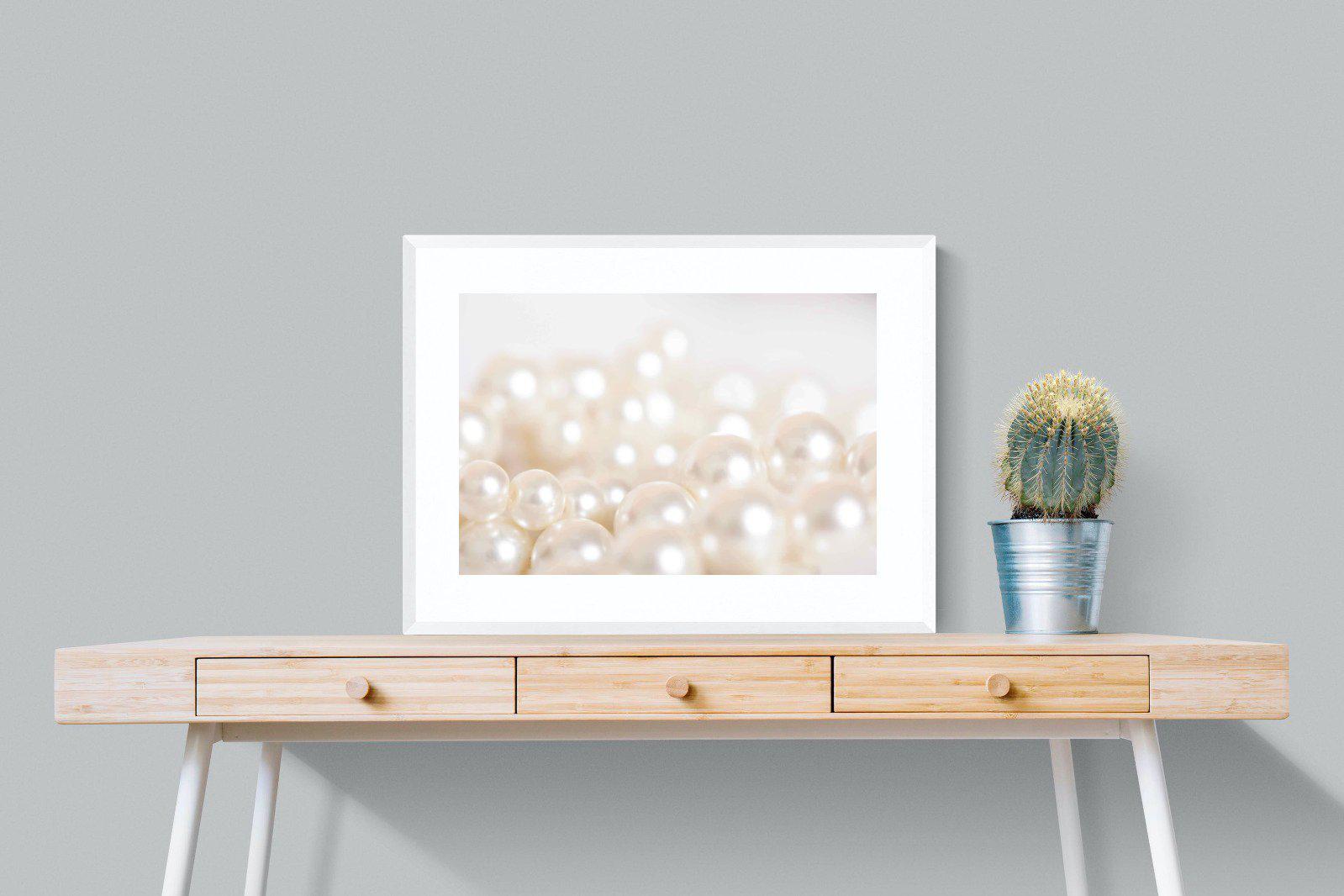 Pearls-Wall_Art-80 x 60cm-Framed Print-White-Pixalot