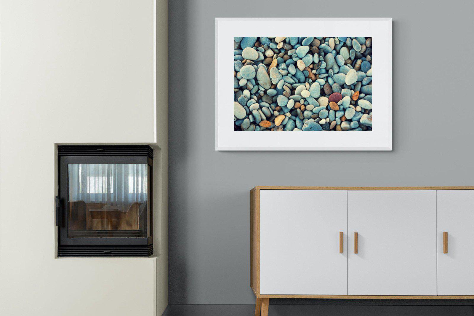 Pebbles-Wall_Art-100 x 75cm-Framed Print-White-Pixalot