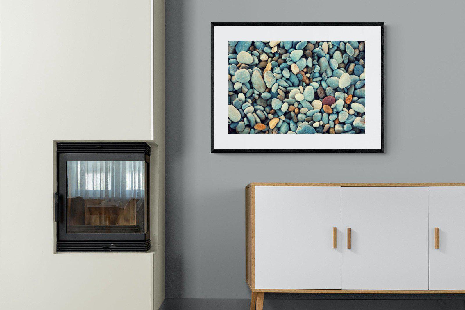 Pebbles-Wall_Art-100 x 75cm-Framed Print-Black-Pixalot