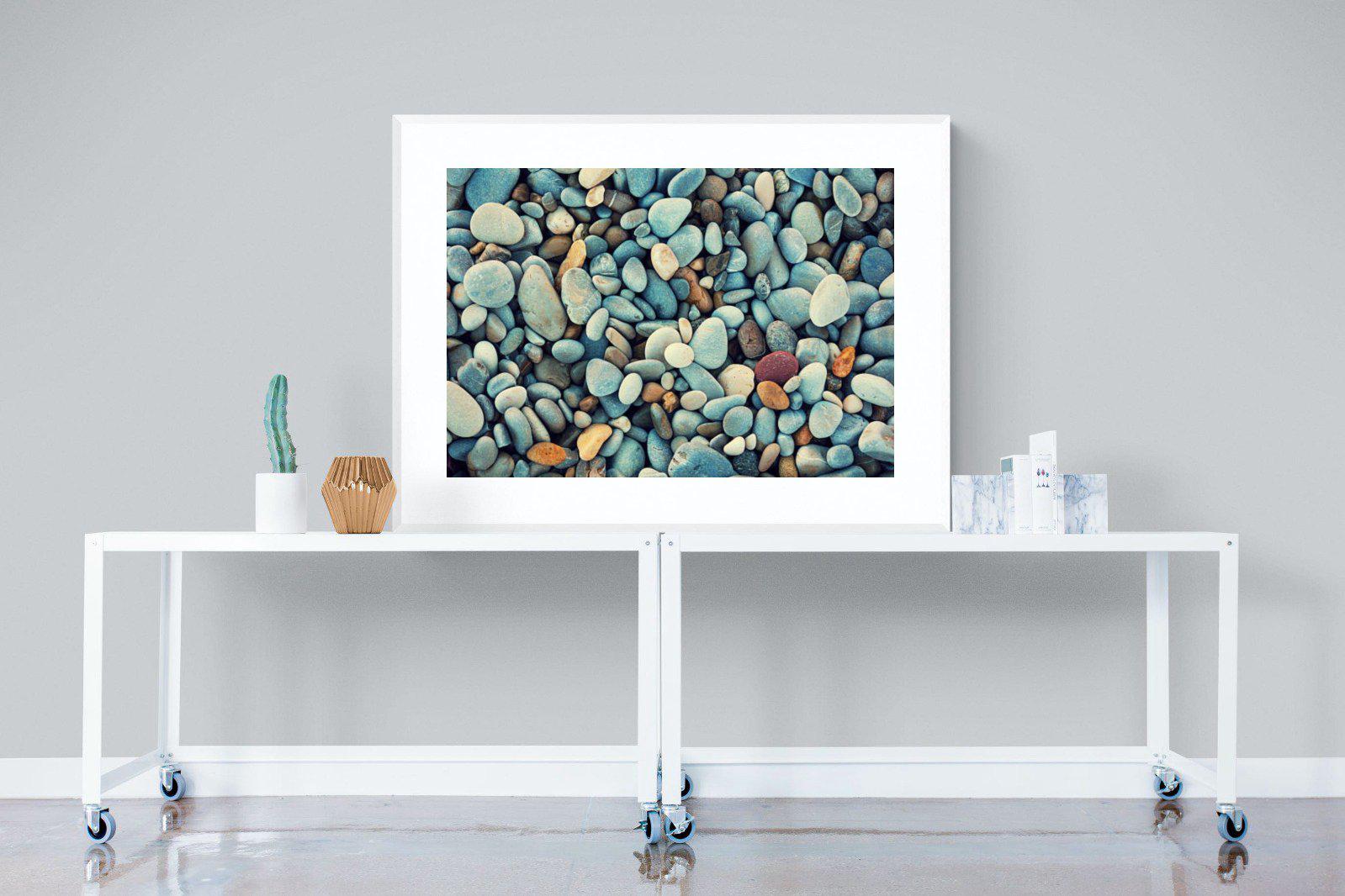 Pebbles-Wall_Art-120 x 90cm-Framed Print-White-Pixalot
