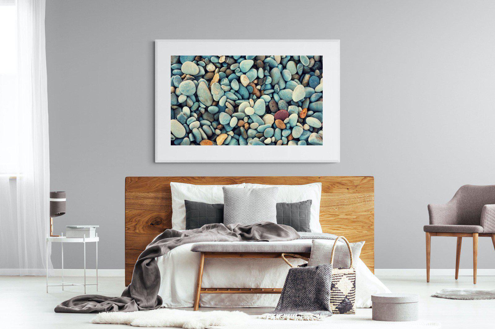Pebbles-Wall_Art-150 x 100cm-Framed Print-White-Pixalot