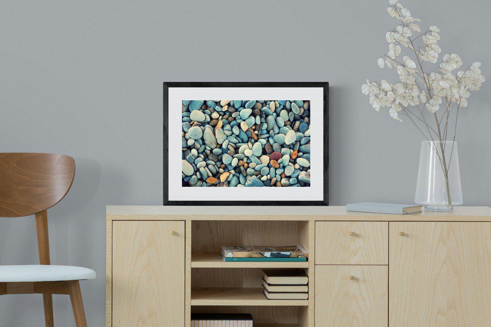 Pebbles-Wall_Art-60 x 45cm-Framed Print-Black-Pixalot