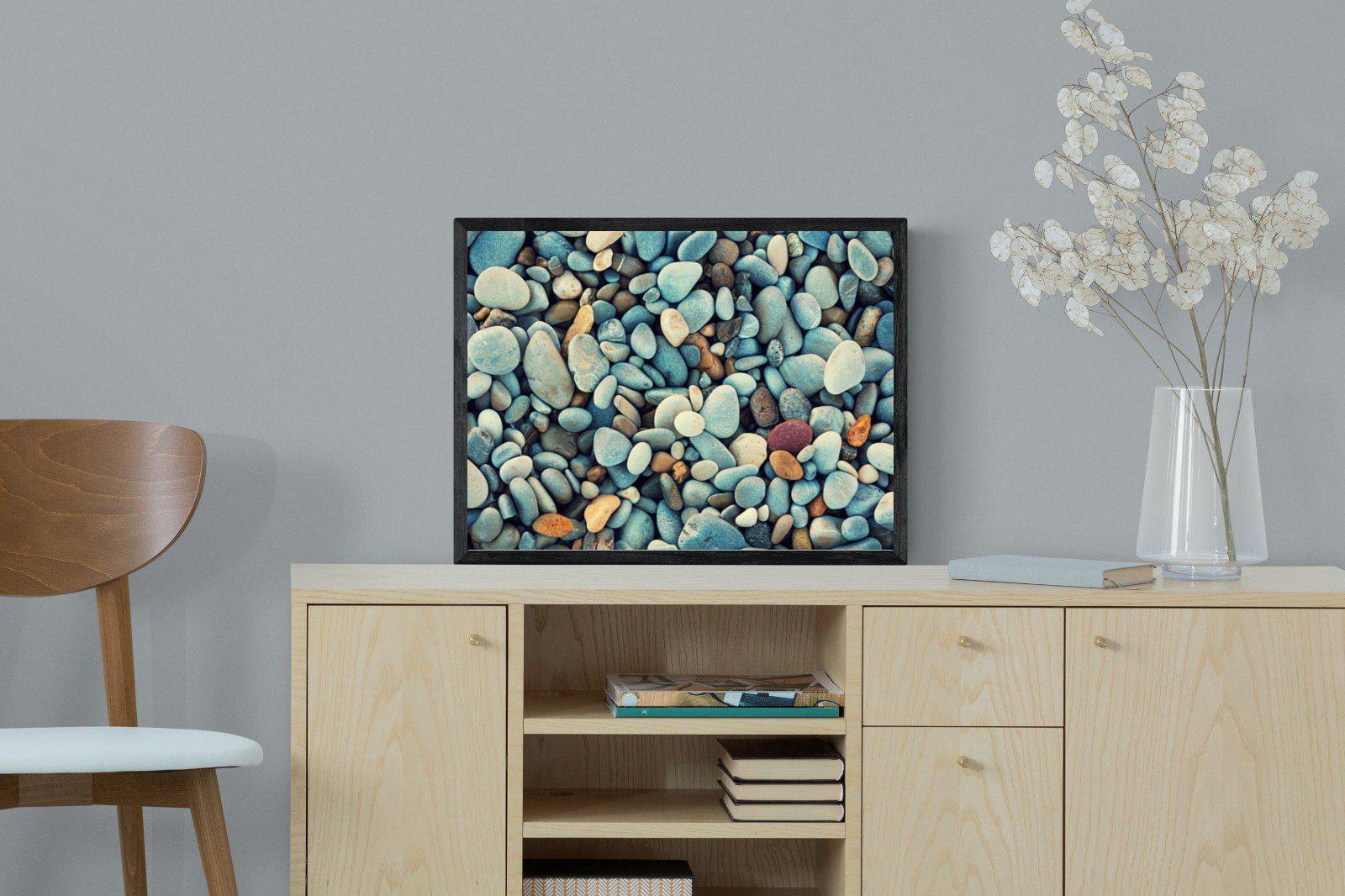 Pebbles-Wall_Art-60 x 45cm-Mounted Canvas-Black-Pixalot