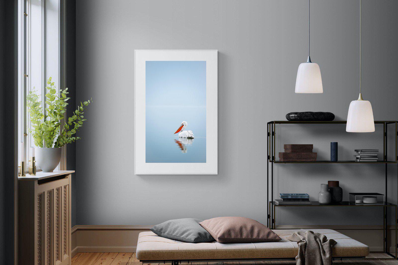 Pelican Blue-Wall_Art-100 x 150cm-Framed Print-White-Pixalot