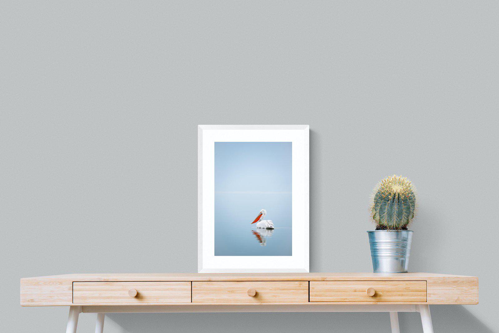 Pelican Blue-Wall_Art-45 x 60cm-Framed Print-White-Pixalot