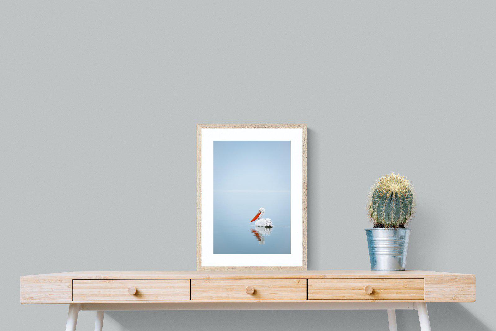 Pelican Blue-Wall_Art-45 x 60cm-Framed Print-Wood-Pixalot