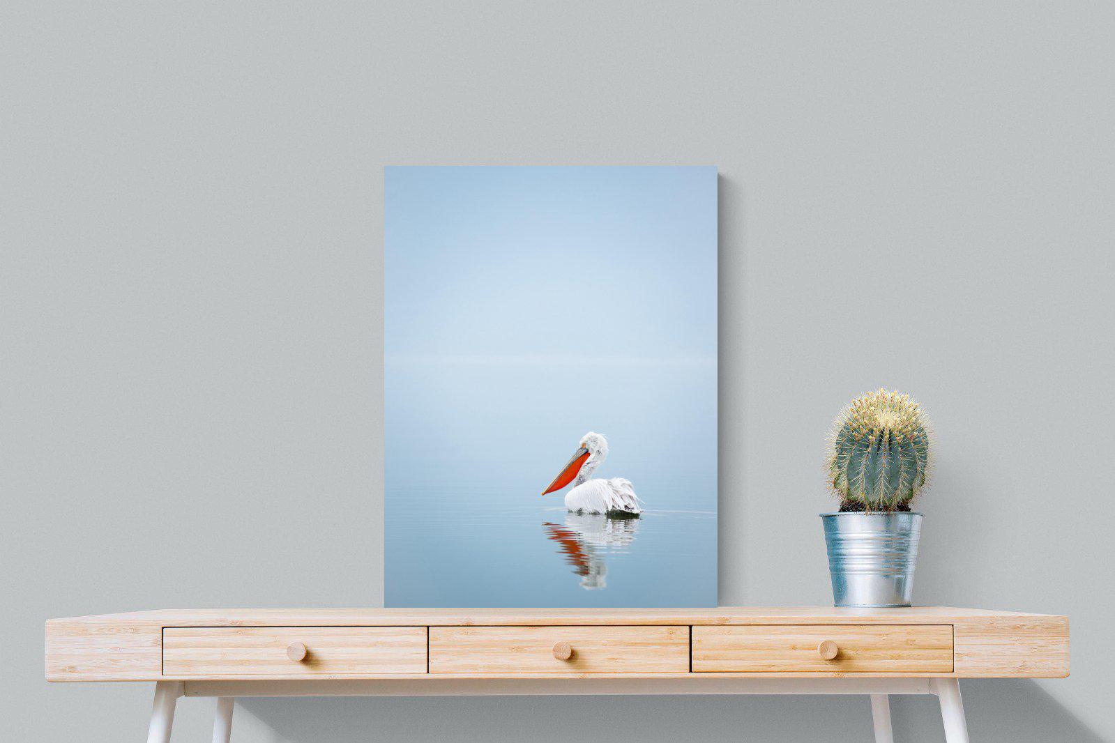 Pelican Blue-Wall_Art-60 x 80cm-Mounted Canvas-No Frame-Pixalot