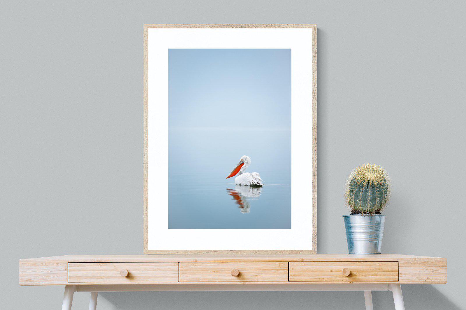 Pelican Blue-Wall_Art-75 x 100cm-Framed Print-Wood-Pixalot