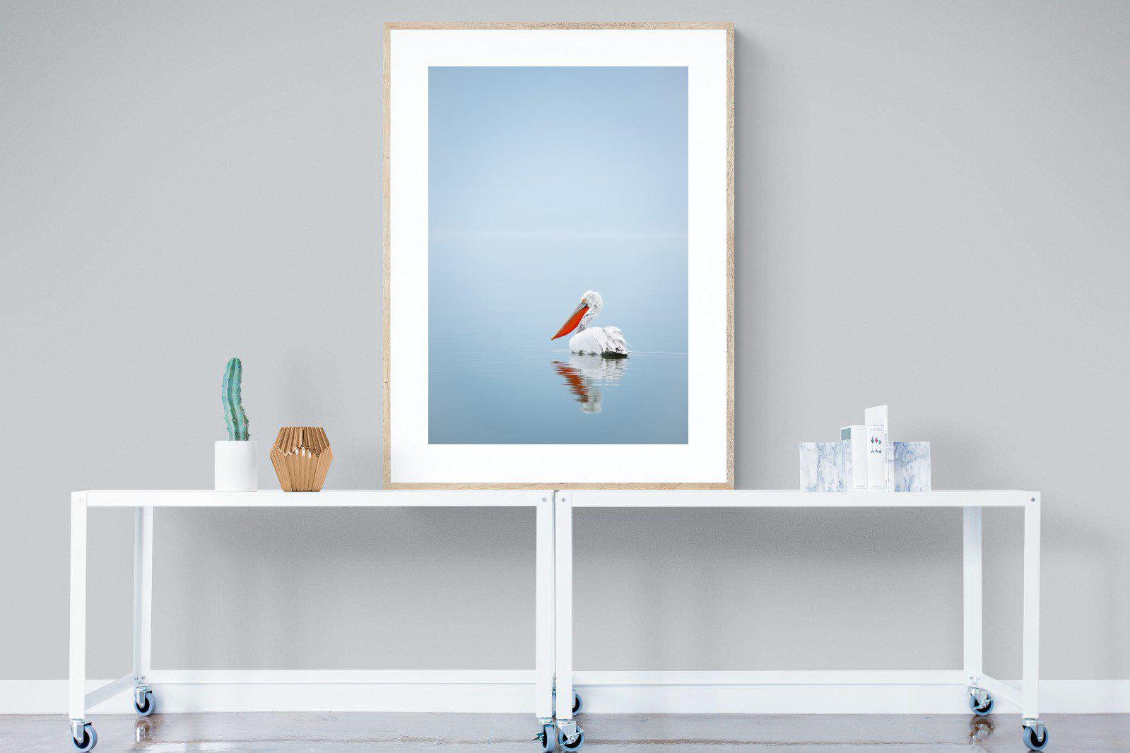 Pelican Blue-Wall_Art-90 x 120cm-Framed Print-Wood-Pixalot