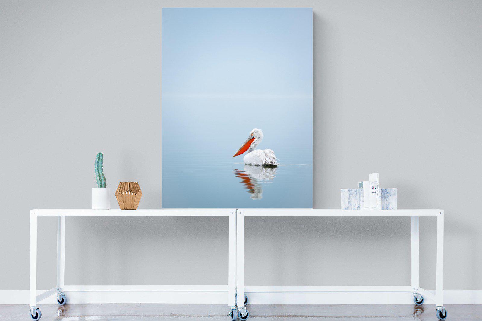 Pelican Blue-Wall_Art-90 x 120cm-Mounted Canvas-No Frame-Pixalot
