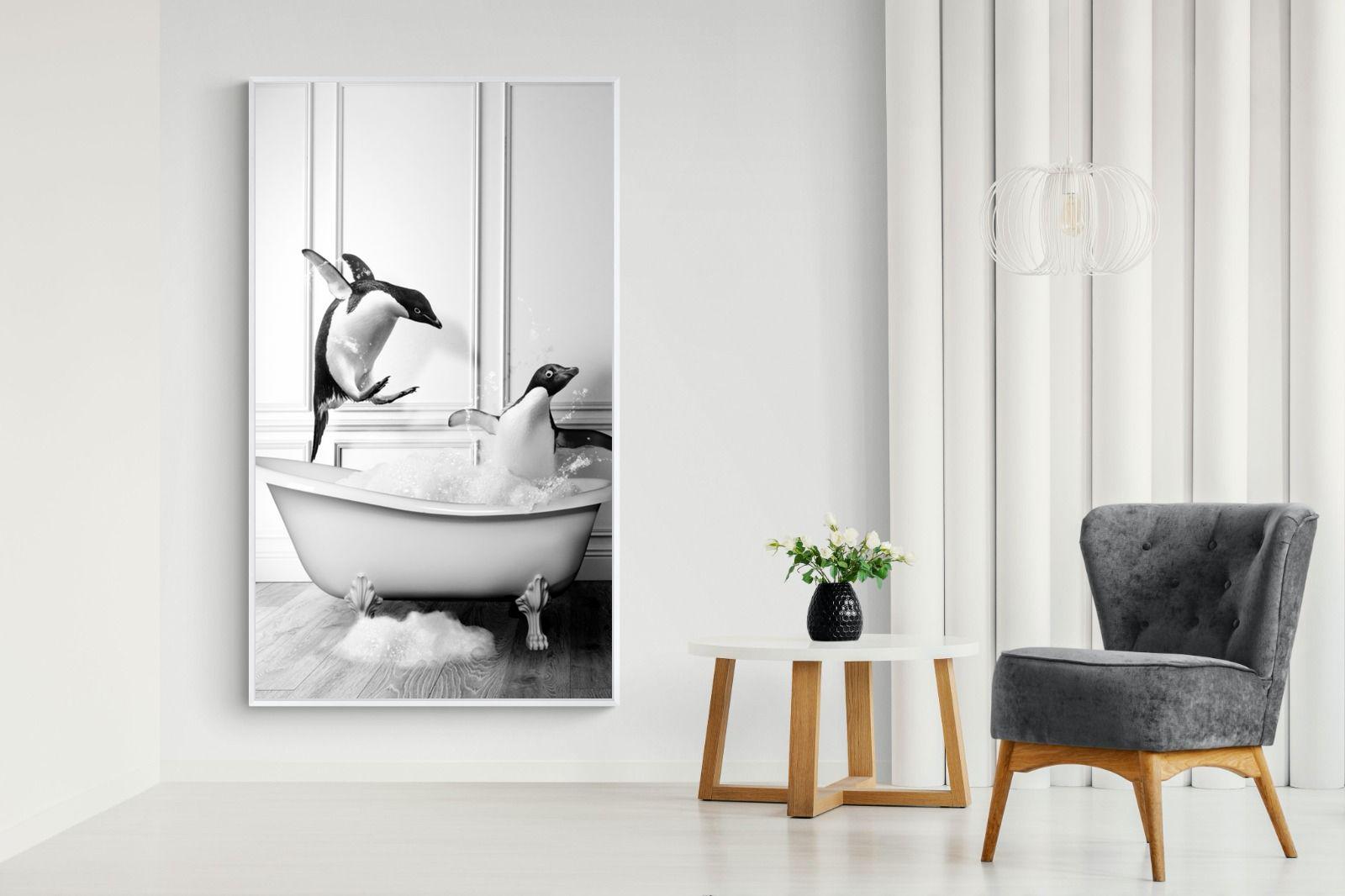 Penguin Tub-Wall_Art-130 x 220cm-Mounted Canvas-White-Pixalot