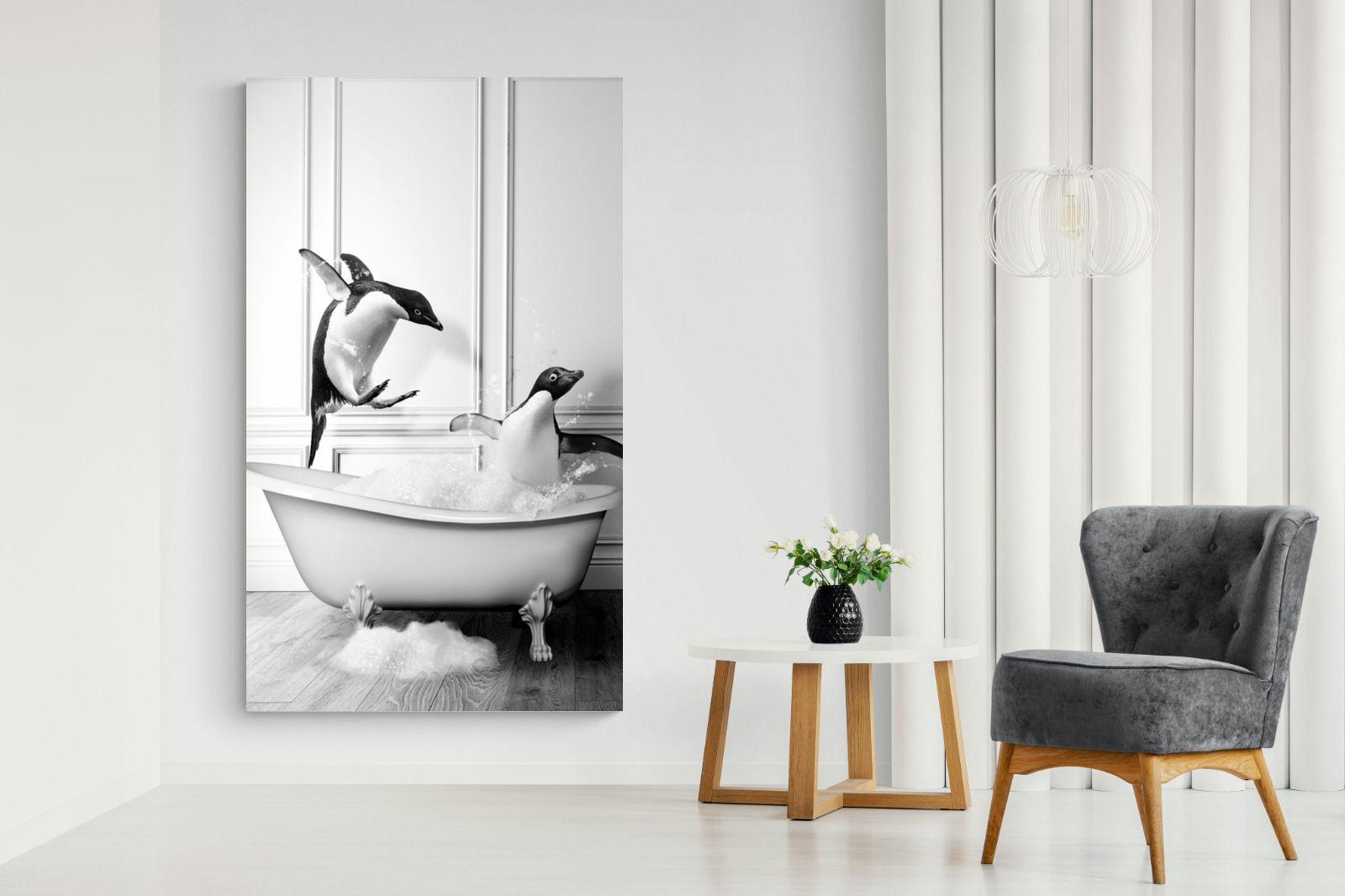 Penguin Tub-Wall_Art-130 x 220cm-Mounted Canvas-No Frame-Pixalot