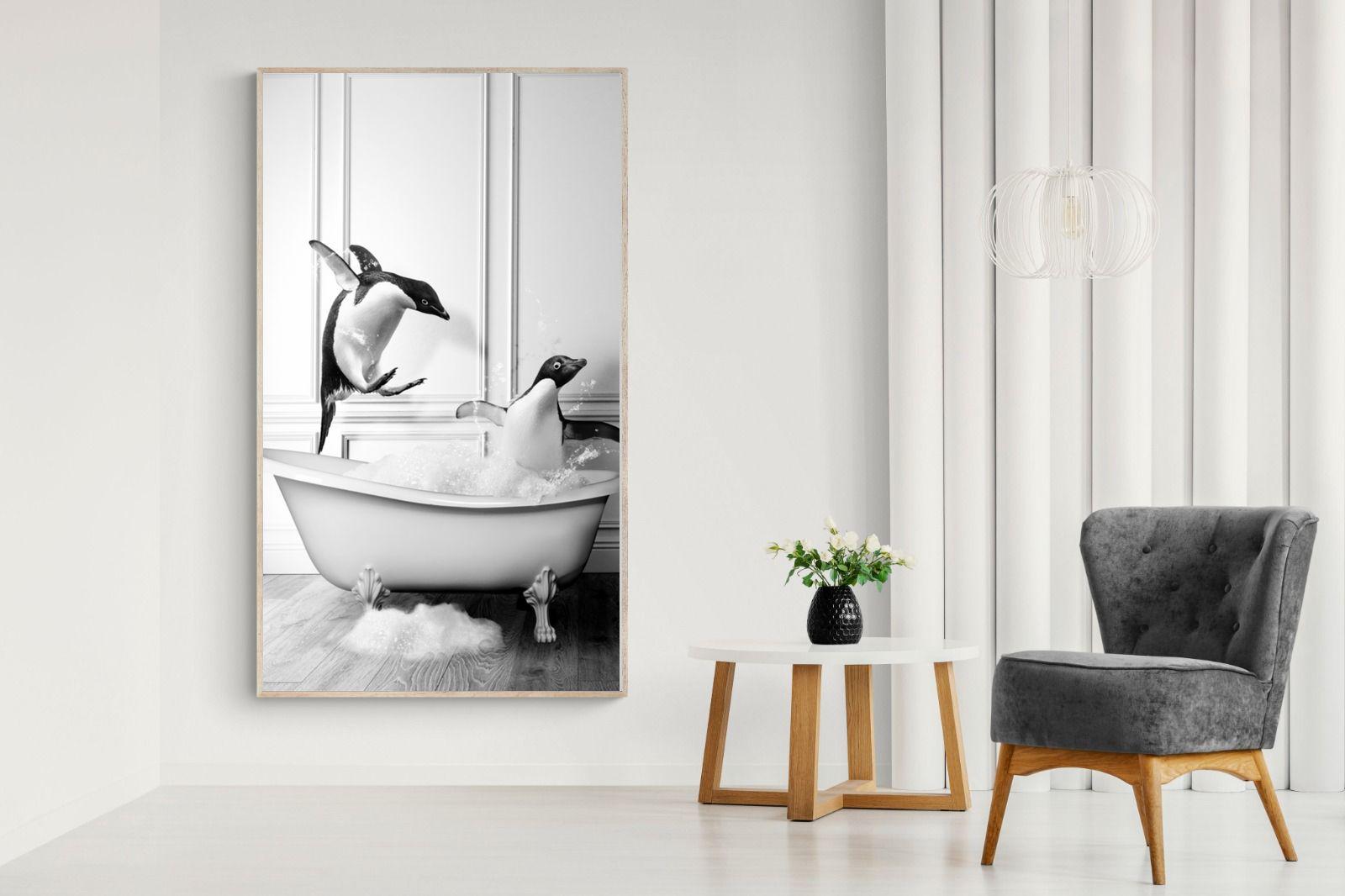 Penguin Tub-Wall_Art-130 x 220cm-Mounted Canvas-Wood-Pixalot