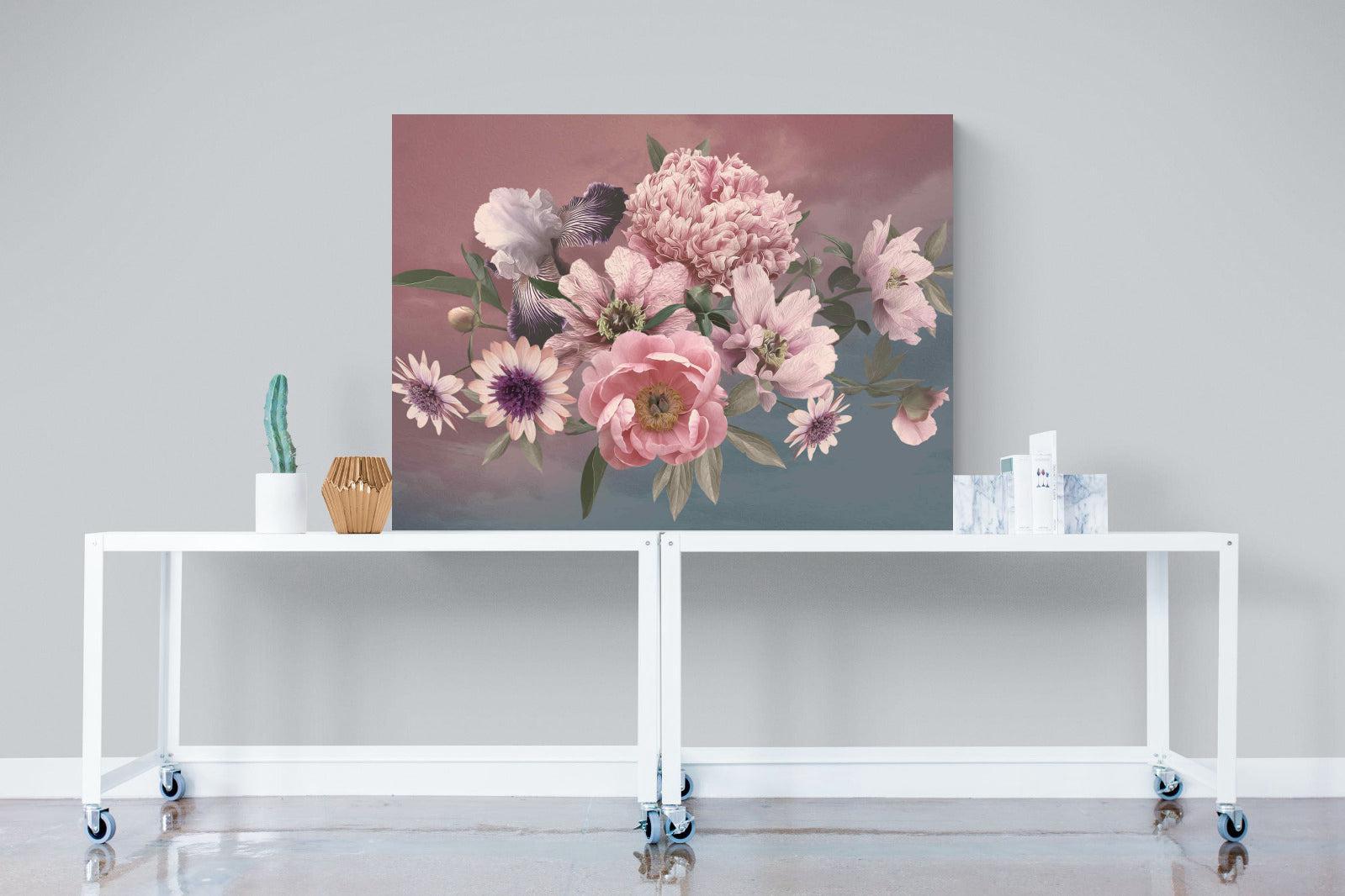 Peonies & Iris-Wall_Art-120 x 90cm-Mounted Canvas-No Frame-Pixalot