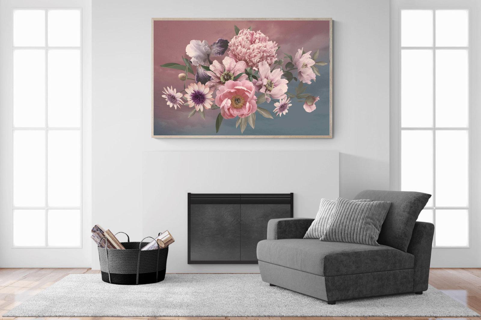 Peonies & Iris-Wall_Art-150 x 100cm-Mounted Canvas-Wood-Pixalot