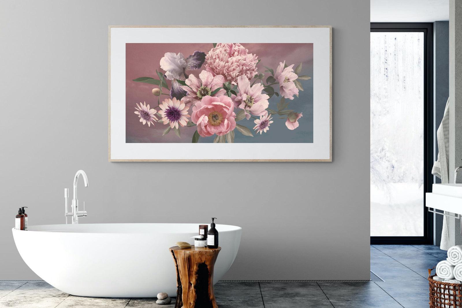 Peonies & Iris-Wall_Art-180 x 110cm-Framed Print-Wood-Pixalot