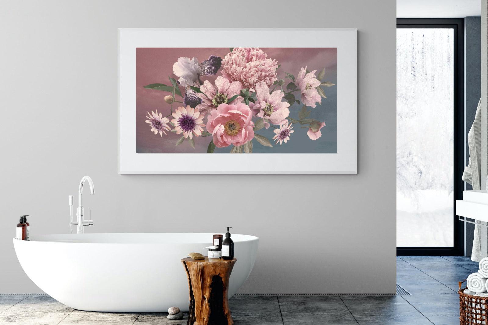 Peonies & Iris-Wall_Art-180 x 110cm-Framed Print-White-Pixalot
