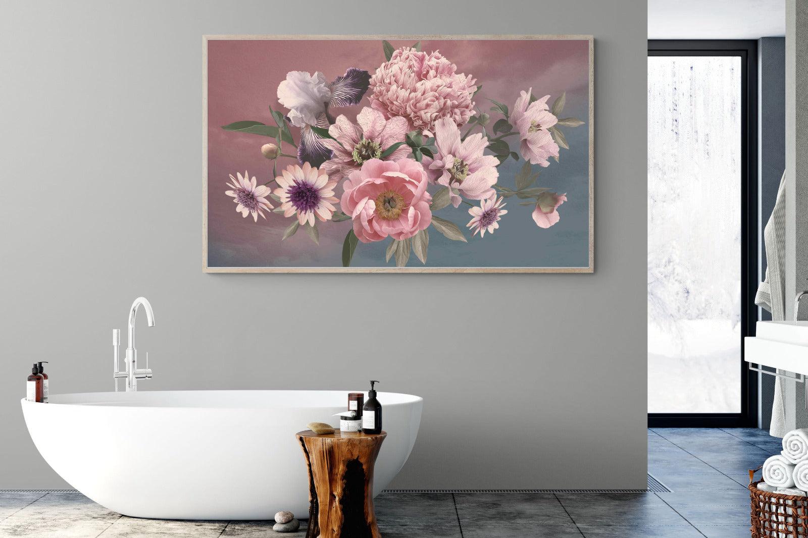 Peonies & Iris-Wall_Art-180 x 110cm-Mounted Canvas-Wood-Pixalot