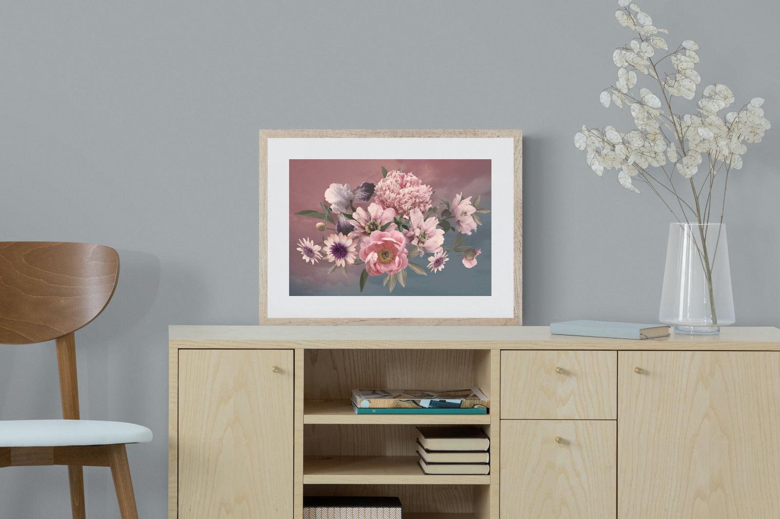 Peonies & Iris-Wall_Art-60 x 45cm-Framed Print-Wood-Pixalot