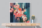 Peonies in Oil-Wall_Art-100 x 100cm-Mounted Canvas-White-Pixalot