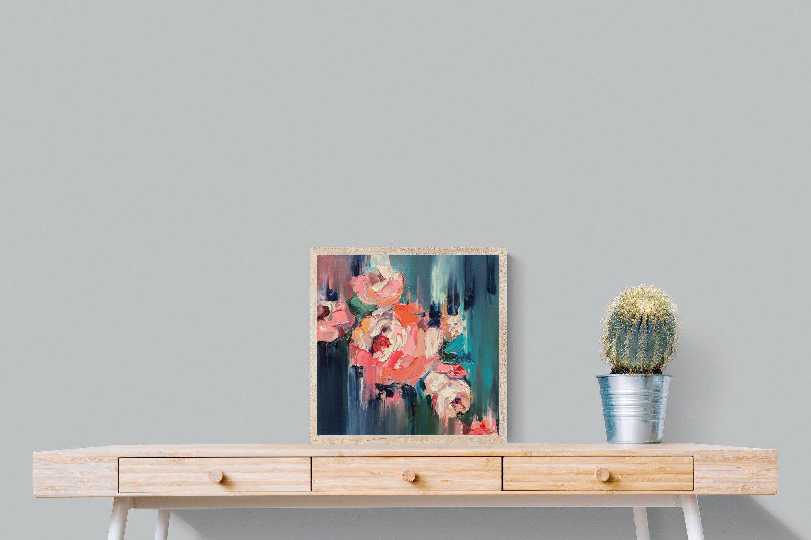 Peonies in Oil-Wall_Art-50 x 50cm-Mounted Canvas-Wood-Pixalot