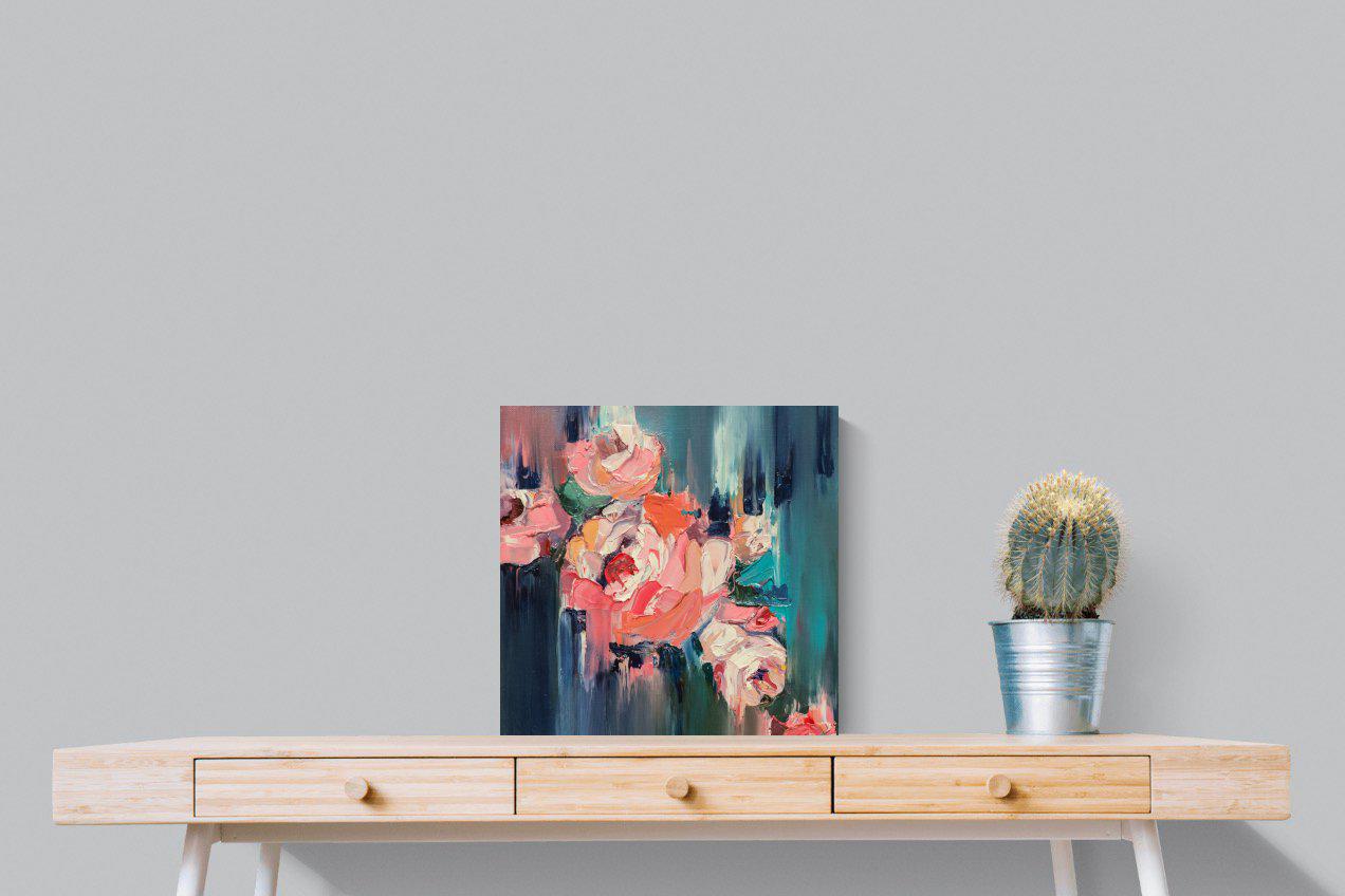 Peonies in Oil-Wall_Art-50 x 50cm-Mounted Canvas-No Frame-Pixalot