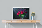 Peony & Lupin-Wall_Art-80 x 60cm-Mounted Canvas-White-Pixalot