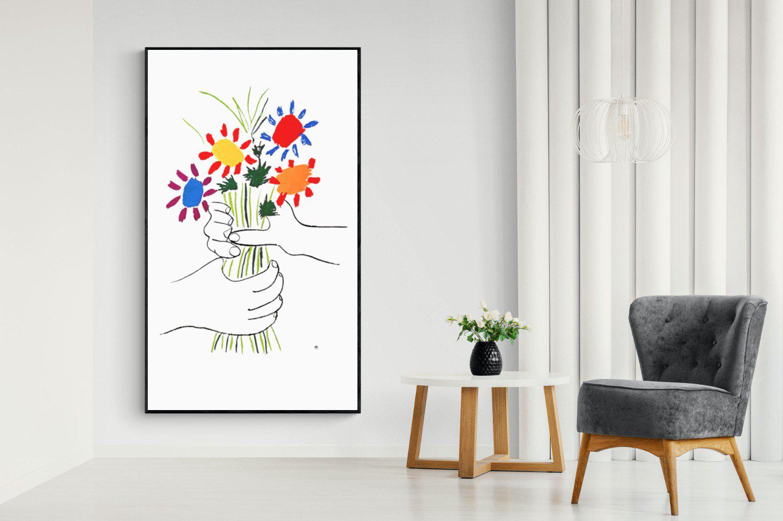 Petite Fleurs-Wall_Art-130 x 220cm-Mounted Canvas-Black-Pixalot