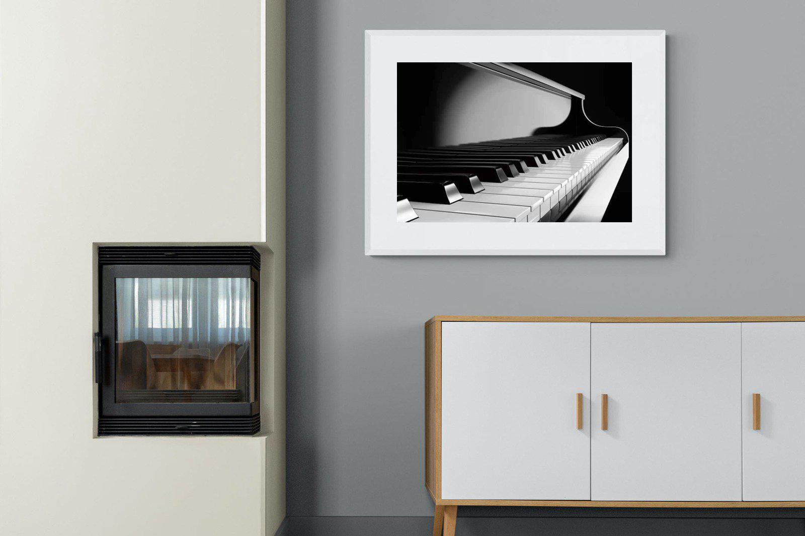 Piano-Wall_Art-100 x 75cm-Framed Print-White-Pixalot