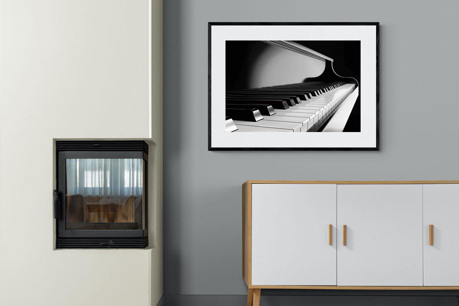 Piano-Wall_Art-100 x 75cm-Framed Print-Black-Pixalot