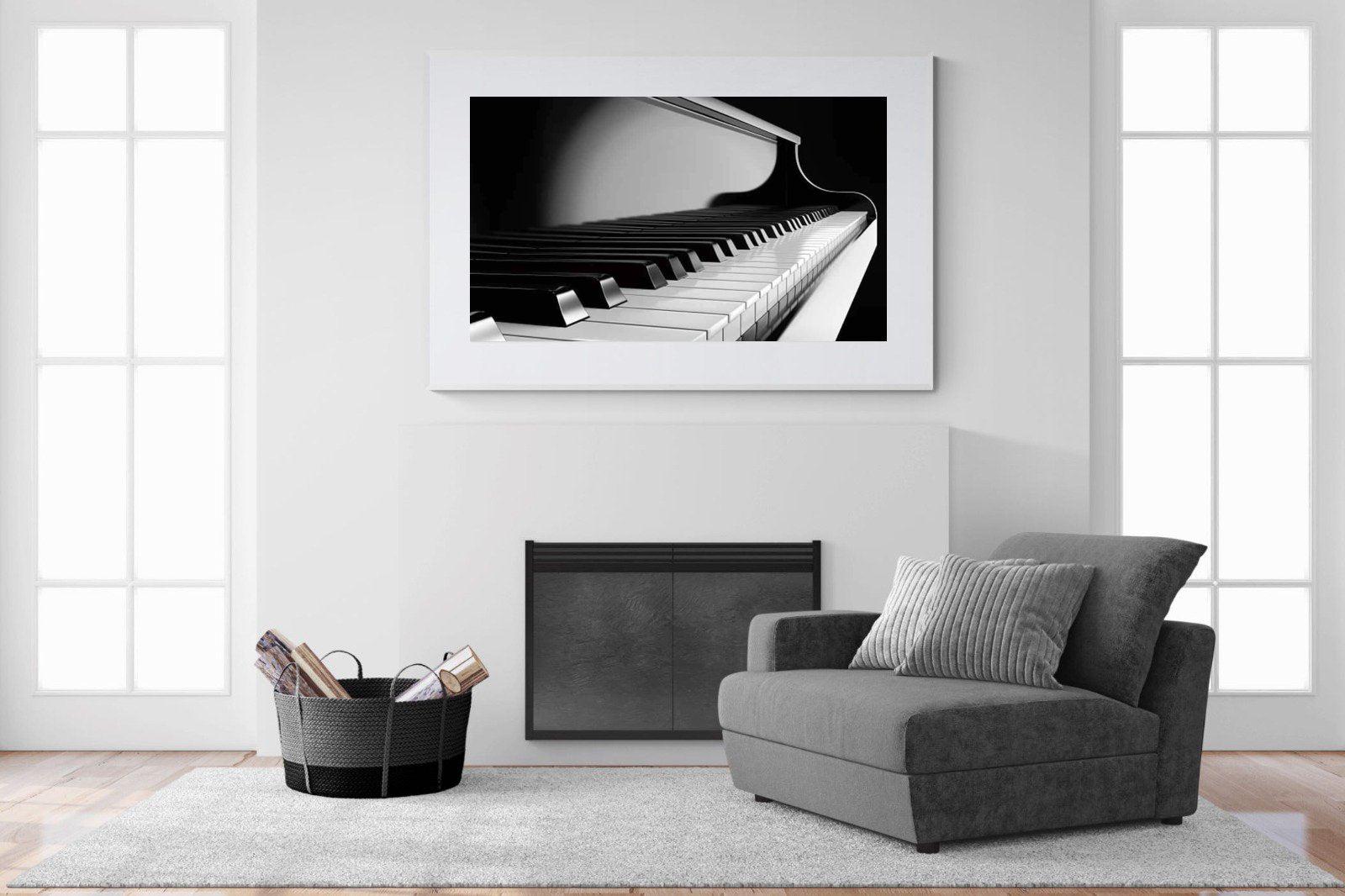 Piano-Wall_Art-150 x 100cm-Framed Print-White-Pixalot