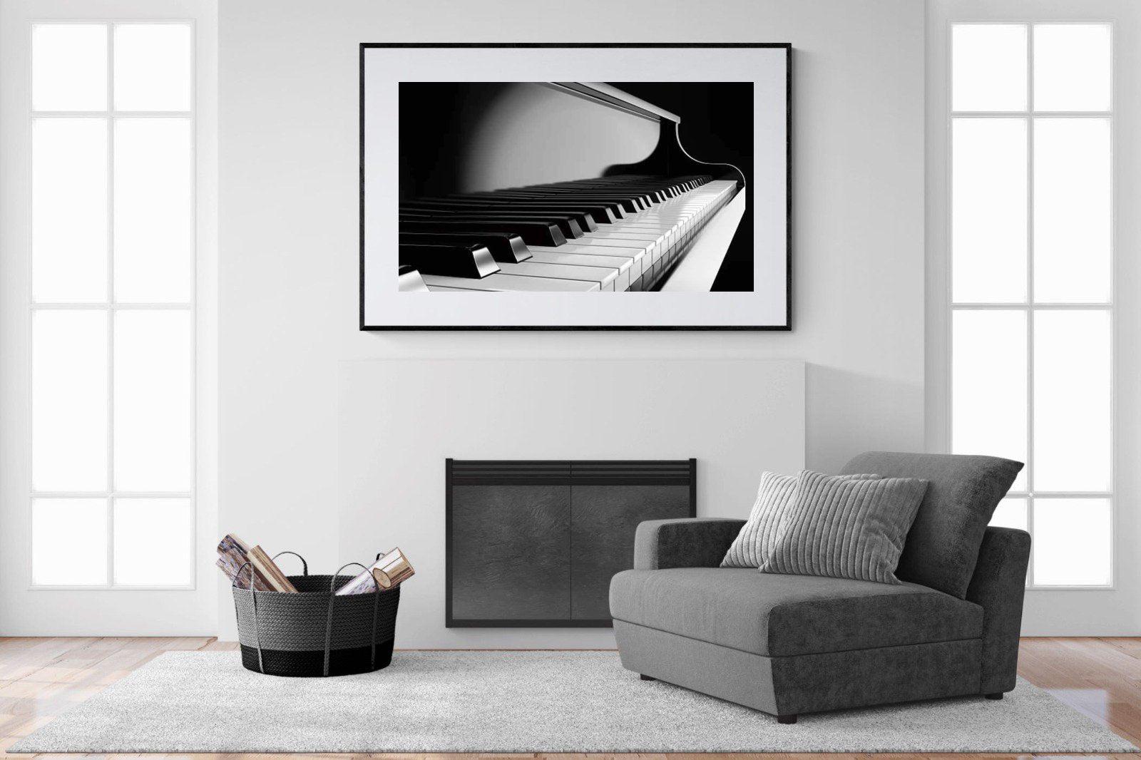 Piano-Wall_Art-150 x 100cm-Framed Print-Black-Pixalot