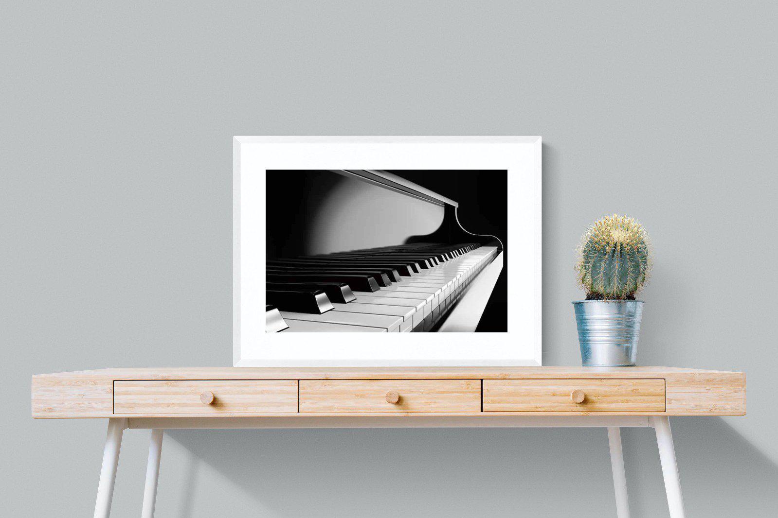Piano-Wall_Art-80 x 60cm-Framed Print-White-Pixalot