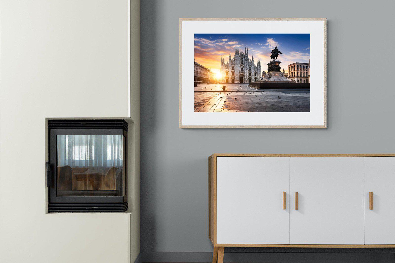 Piazza del Duomo-Wall_Art-100 x 75cm-Framed Print-Wood-Pixalot