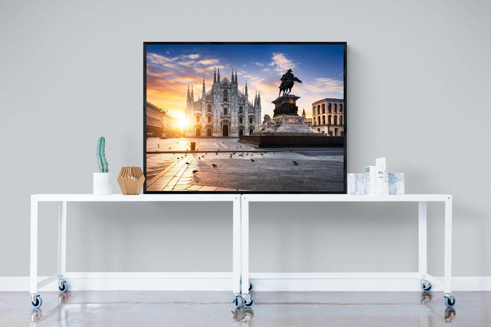 Piazza del Duomo-Wall_Art-120 x 90cm-Mounted Canvas-Black-Pixalot